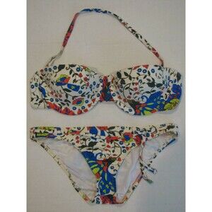 Ella Moss Trellis Underwire Bandeau Bikini Swim Bathing Suit L